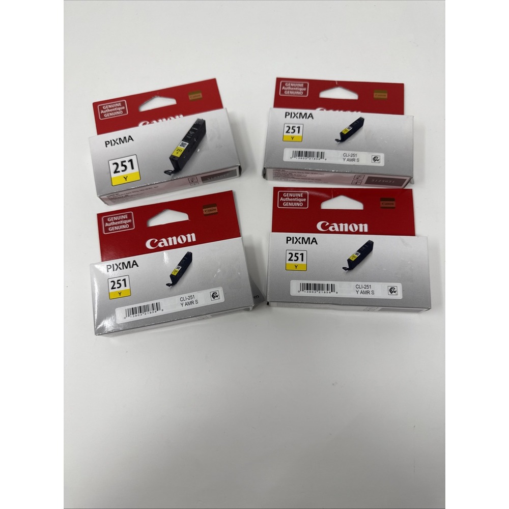 Canon 251 Yellow Ink Bundle - Lot Of 4 New